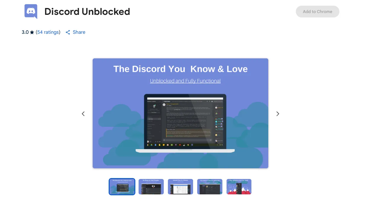 Использование расширения Discord Unblocked в Chrome